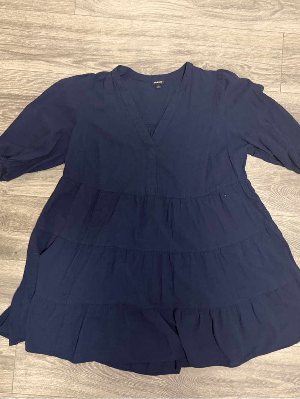 torrid Navy Tiered V-Neck Tunic